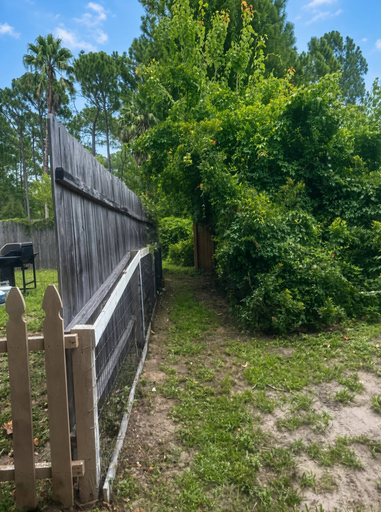Overgrown yard, the kind of photo customers text us